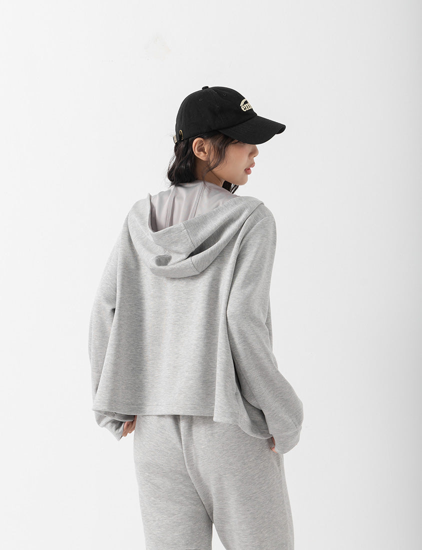 QQ Yogurt Touch Cotton Relaxed Fit Hoodie Plus Size Jacket