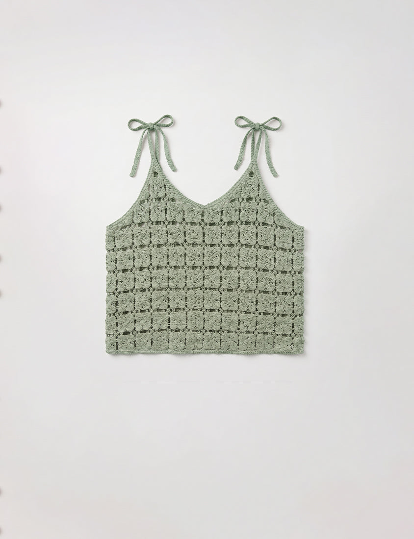 Japanese-Inspired Crochet Grid Plus Size  Vest