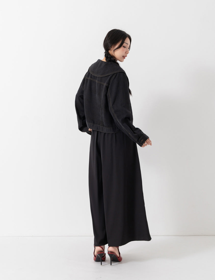 Instant Cooling Chiffon Pleated Plus Size Wide Leg Pants