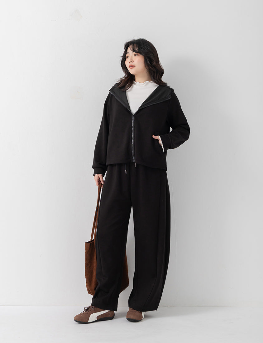 QQ Yogurt Touch Cotton Slimming Curved-Leg Plus Size Pants